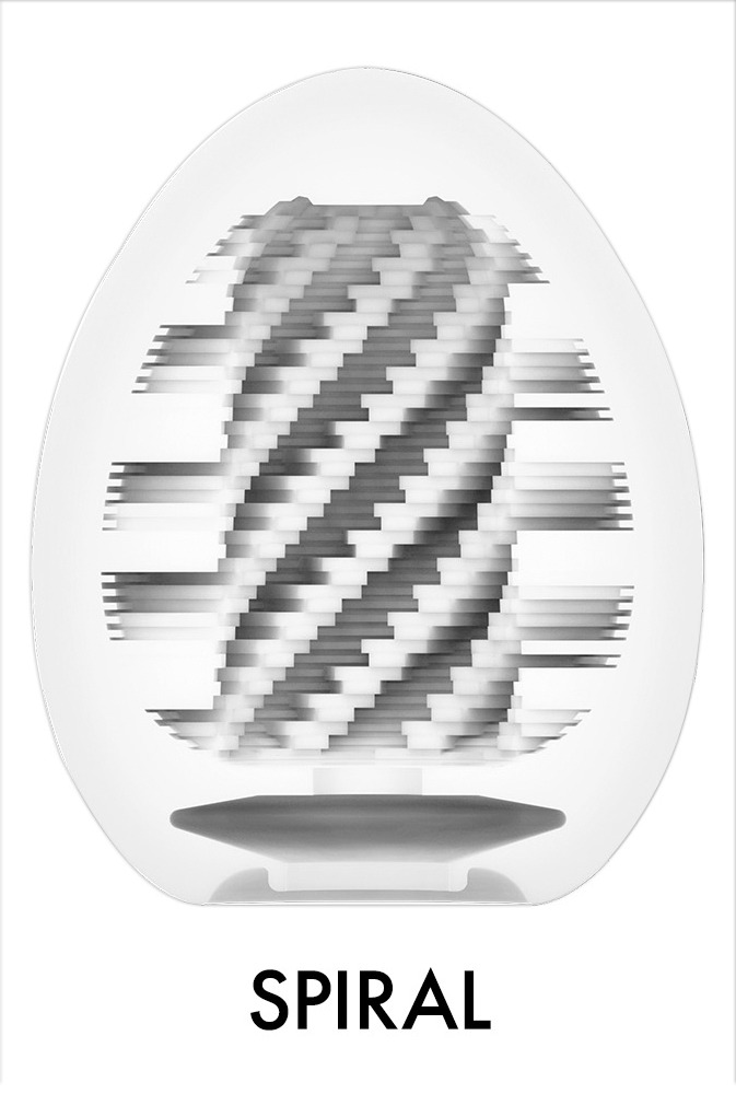 Tenga Egg Stronger «Spiral» hard boiled, disposable masturbator with stimulating structure (spiral ribs)